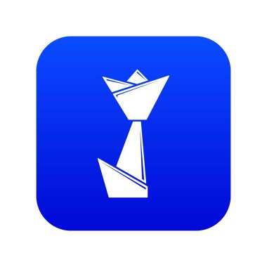 Origami lale simgesi mavi vektör