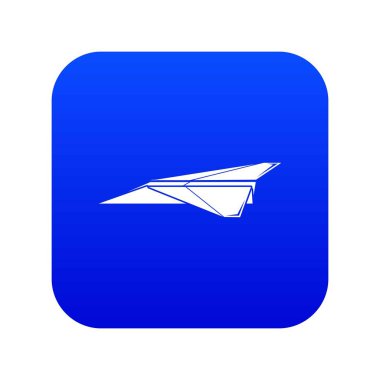 Origami uçak simgesi mavi vektör