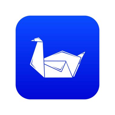 Origami kuğu simgesi mavi vektör