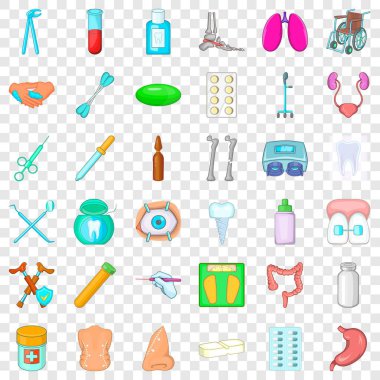 Desease Icons set, karikatür tarzı