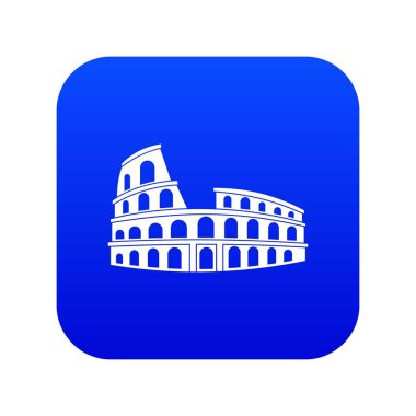 Roma Kolezyum simgesi dijital mavi