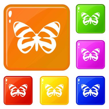 Kelebek simgeler kümesi vektör renk