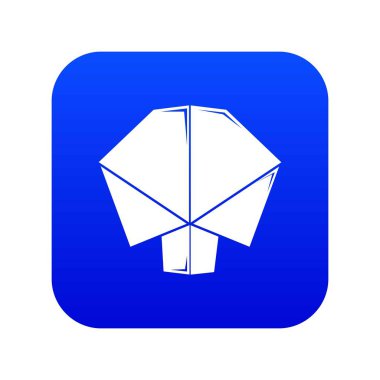 Origami ağacı simgesi mavi vektör