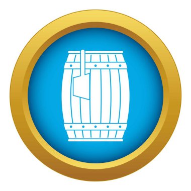 Kepçeli ahşap varil mavi vektör izole edildi