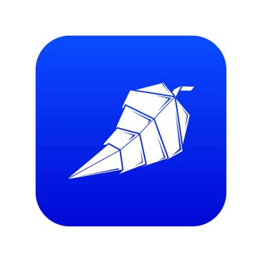 Origami yaprak simgesi mavi vektör