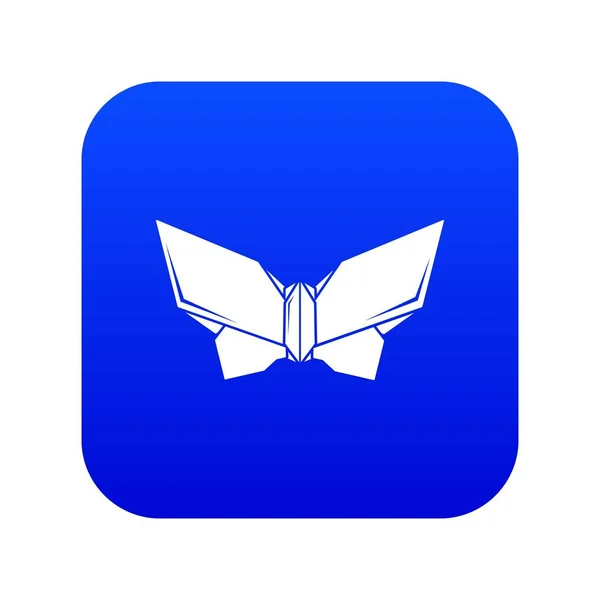 Origami mariposa icono azul vector — Archivo Imágenes Vectoriales