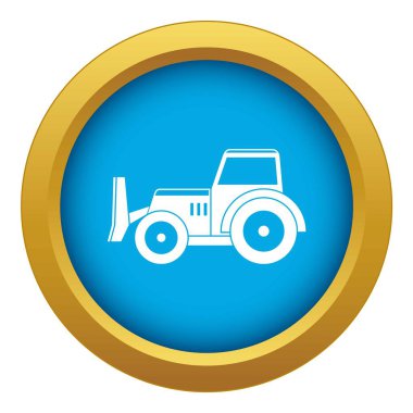 Skid steer yükleyici simgesi mavi vektör izole