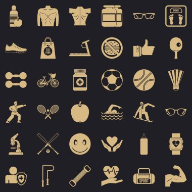 Sağlık Icons set, basit tarzı