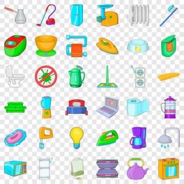 Dizüstü Icons set, karikatür tarzı