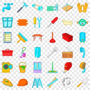 Icons set onarım, karikatür tarzı