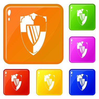 Kalkan simgeler kümesi vektör renk