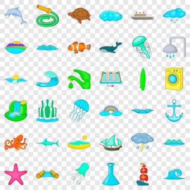 Su Icons set, karikatür tarzı