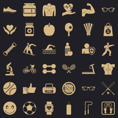 Jimnastik Icons set, basit tarzı