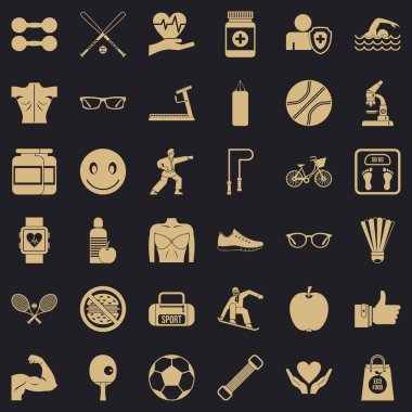 Kronometre Icons set, basit tarzı