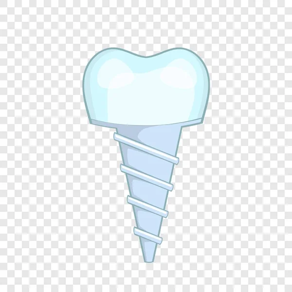 Zubní implantát ikona, kreslený styl — Stockový vektor