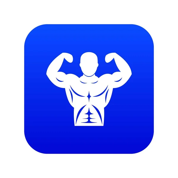 Hombre atlético torso icono digital azul — Vector de stock