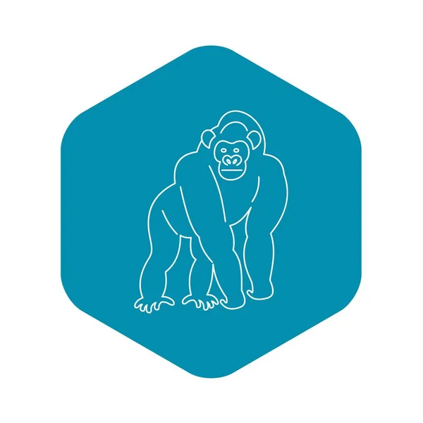 Иконка обезьяны, контур — стоковый вектор