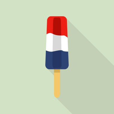 Fransa bayrak popsicle simgesi, düz stil