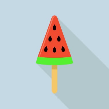 Karpuz buzlu dondurma simgesi, düz stil