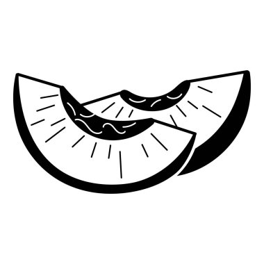 Şeftali dilim simgesi, basit stil