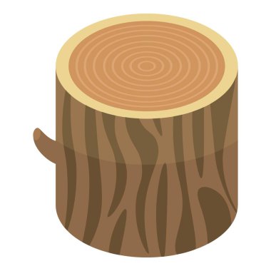 Tahta kütük simgesi, izometrik biçim