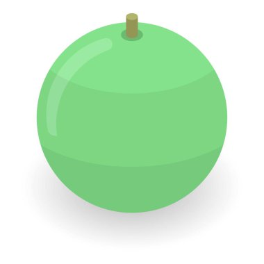 Yeşil fitness topu simgesi, izometrik stil