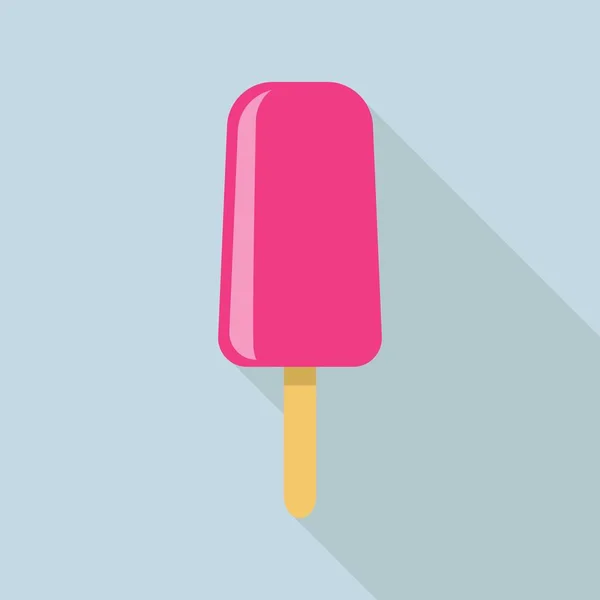 Pink tasty popsicle icon, flat style — Stock Vector