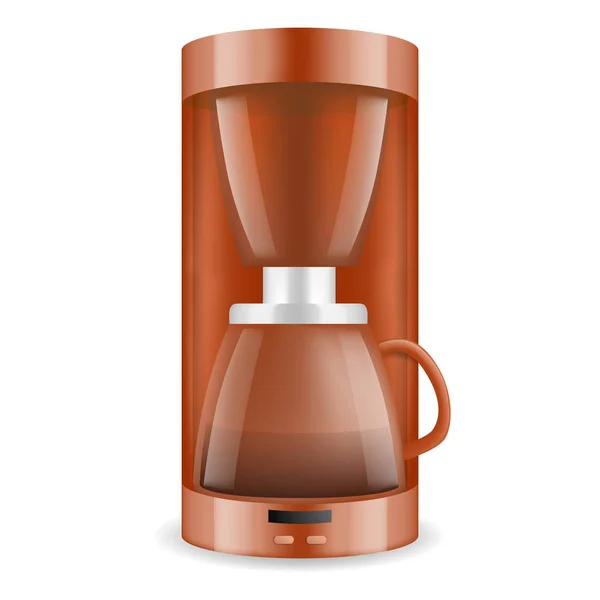 커피 메이커 아이콘, 사실적인 스타일 — 스톡 벡터