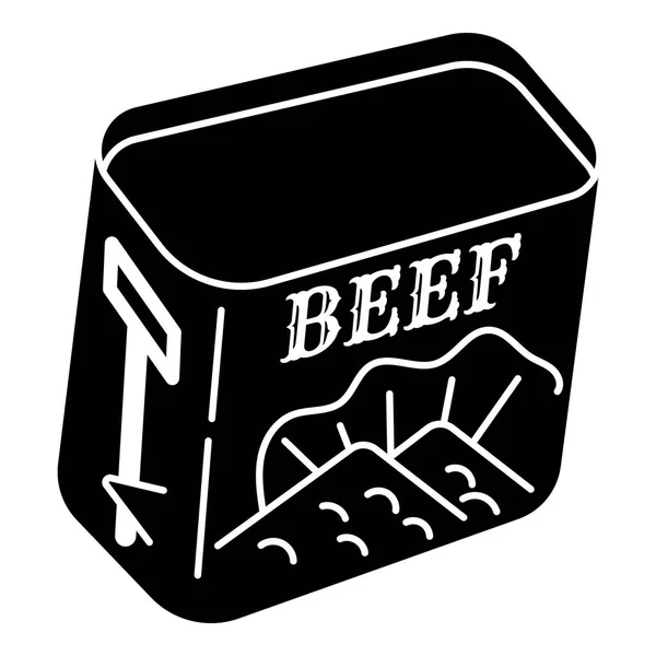 Marhahús konzervdoboz ikon, egyszerű stílus — Stock Vector