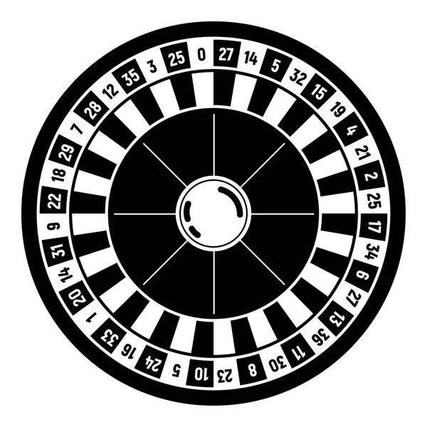 Casino ruleta ikona, jednoduchý styl — Stockový vektor