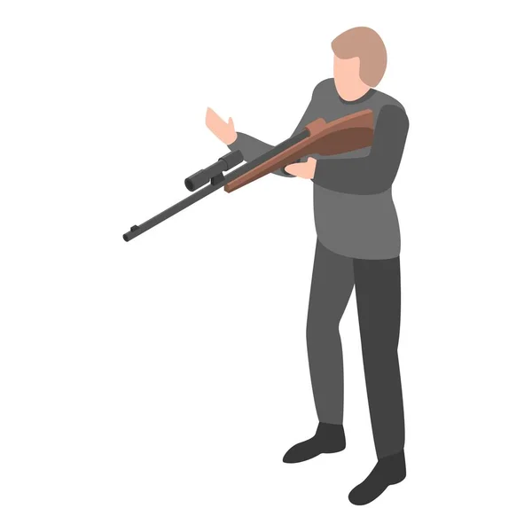 Icona del cacciatore di fucili da cecchino, stile isometrico — Vettoriale Stock