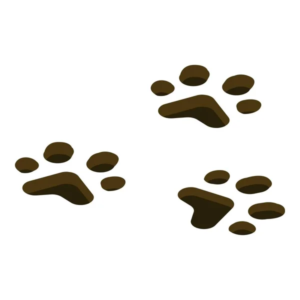 Icône de timbre de pied animal sauvage, style isométrique — Image vectorielle