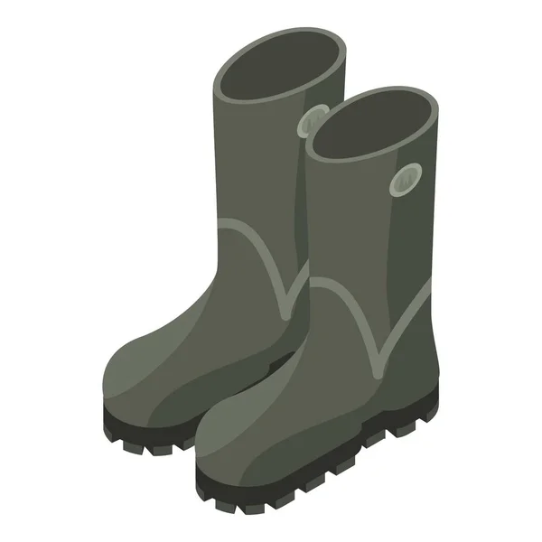 Hunter rubber boots icon, isometric style — Stock Vector