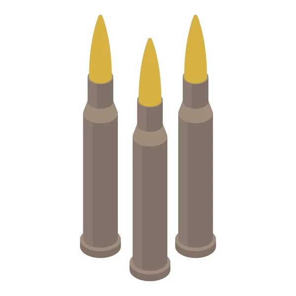 Rifle bullet icon, isometric style — Stock Vector