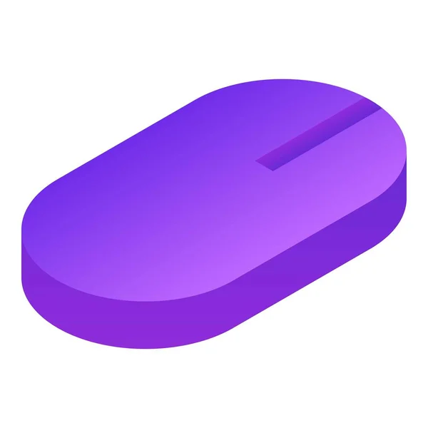 Violet mouse icon, isometric style — Stock Vector