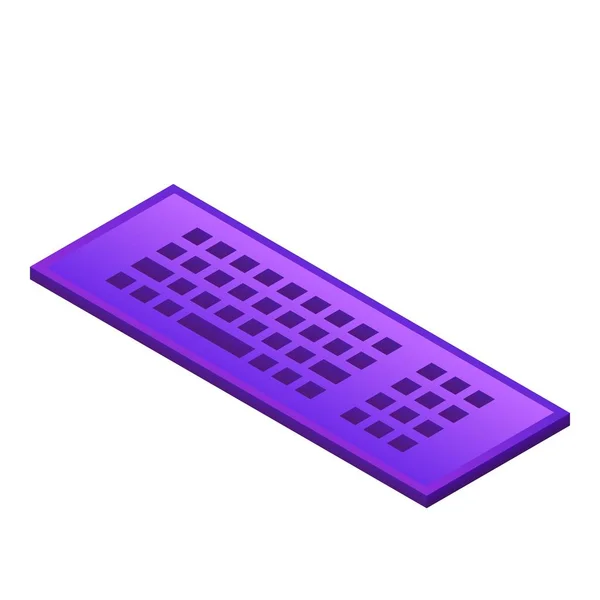 Violet toetsenbord icon, isometrische stijl — Stockvector