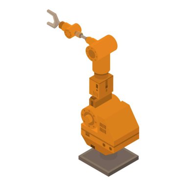 Araba robotu fabrika simgesi, biyometrik stil