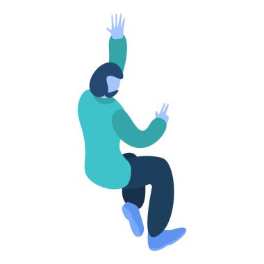 Hipster erkek simgesi, izometrik stil