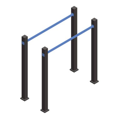 Jimnastik paralel çubuk simgesi, biyometrik stil