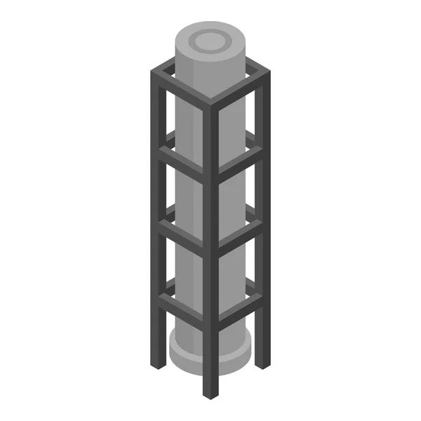 Oil tower icon, isometric style