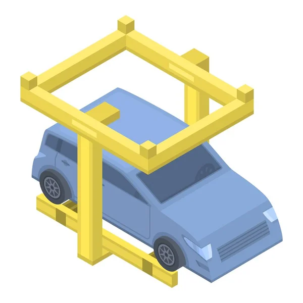 Icono de servicio de elevación de coche, estilo isométrico — Vector de stock