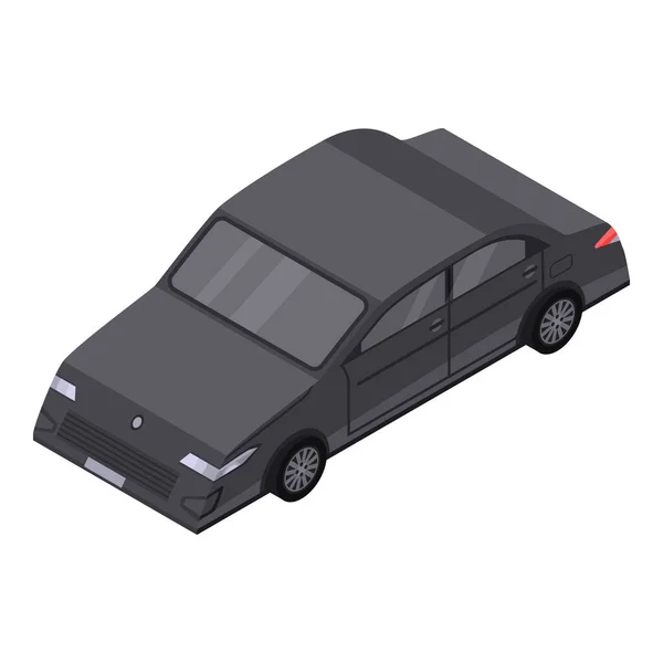 黒い車のセダンのアイコン、アイソメスタイル — ストックベクタ