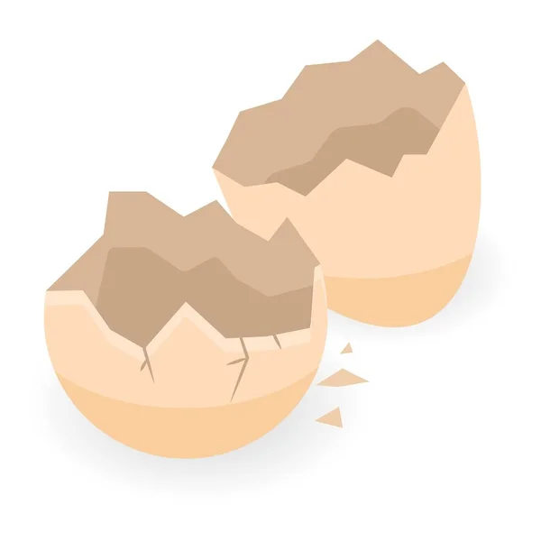 空の卵殻アイコン、アイソメスタイル — ストックベクタ