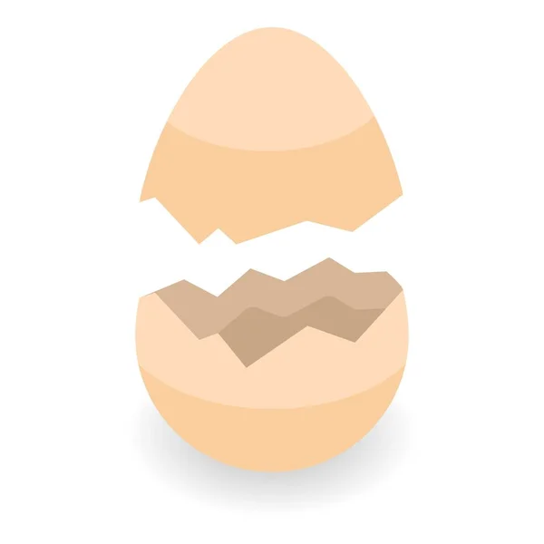 Ícone de casca de ovo de duas partes, estilo isométrico — Vetor de Stock