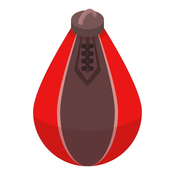 Saco de boxeo rojo icono, estilo isométrico — Vector de stock