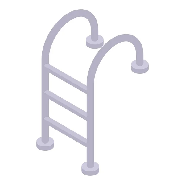 Иконка металлической лестницы у бассейна, изометрический стиль — стоковый вектор