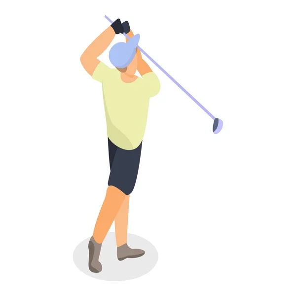 Man shot Golf ikona piłki, styl izometryczny — Wektor stockowy