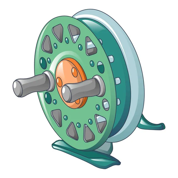 Icône de bobine de pêche ronde, style dessin animé — Image vectorielle