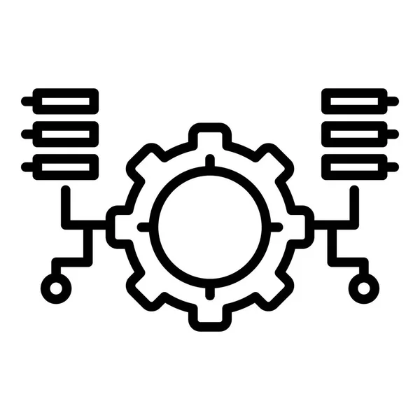 AI Gear ikona programu, styl konturu — Wektor stockowy