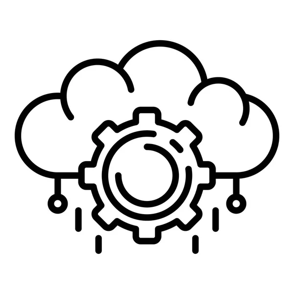 Иконка управления облаками Ai, стиль контура — стоковый вектор